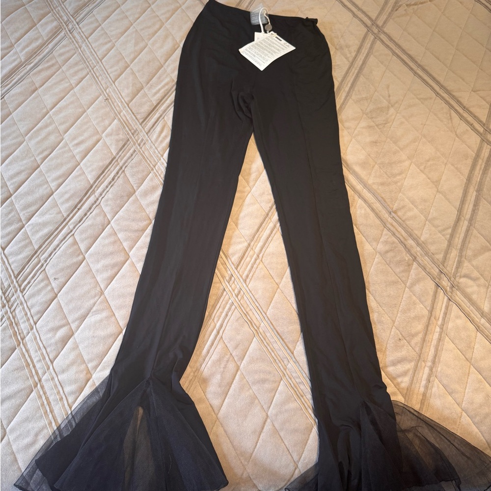 Black Flared Tulle Pants